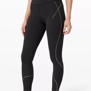 90 Degrees by Reflex Black Leggings with Metallic Stripe